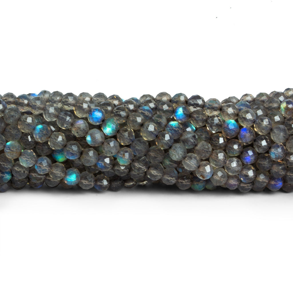 4mm Labradorite Microfaceted Rounds 12 inch 74 beads AAA - The Bead Traders