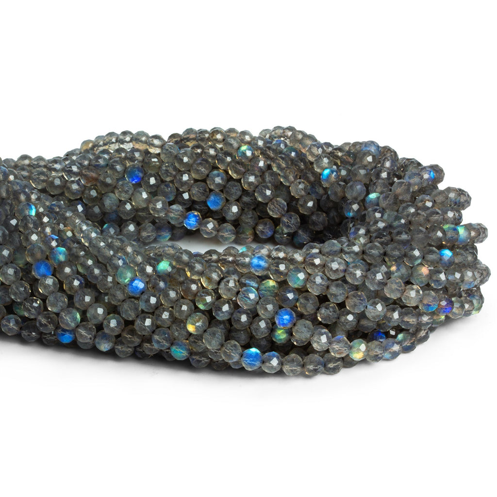 4mm Labradorite Microfaceted Rounds 12 inch 74 beads AAA - The Bead Traders