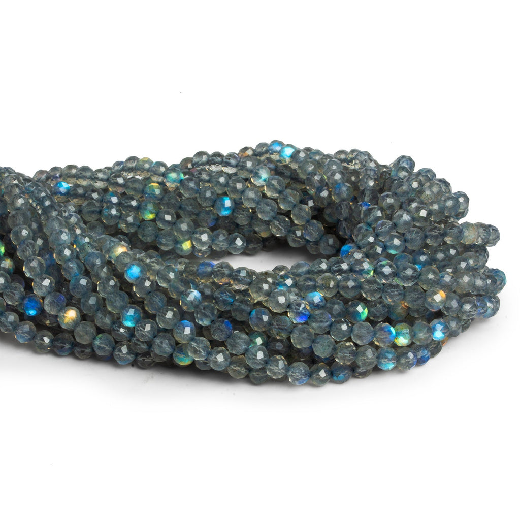 4mm Labradorite Microfaceted Rounds 12 inch 75 beads AAA - The Bead Traders