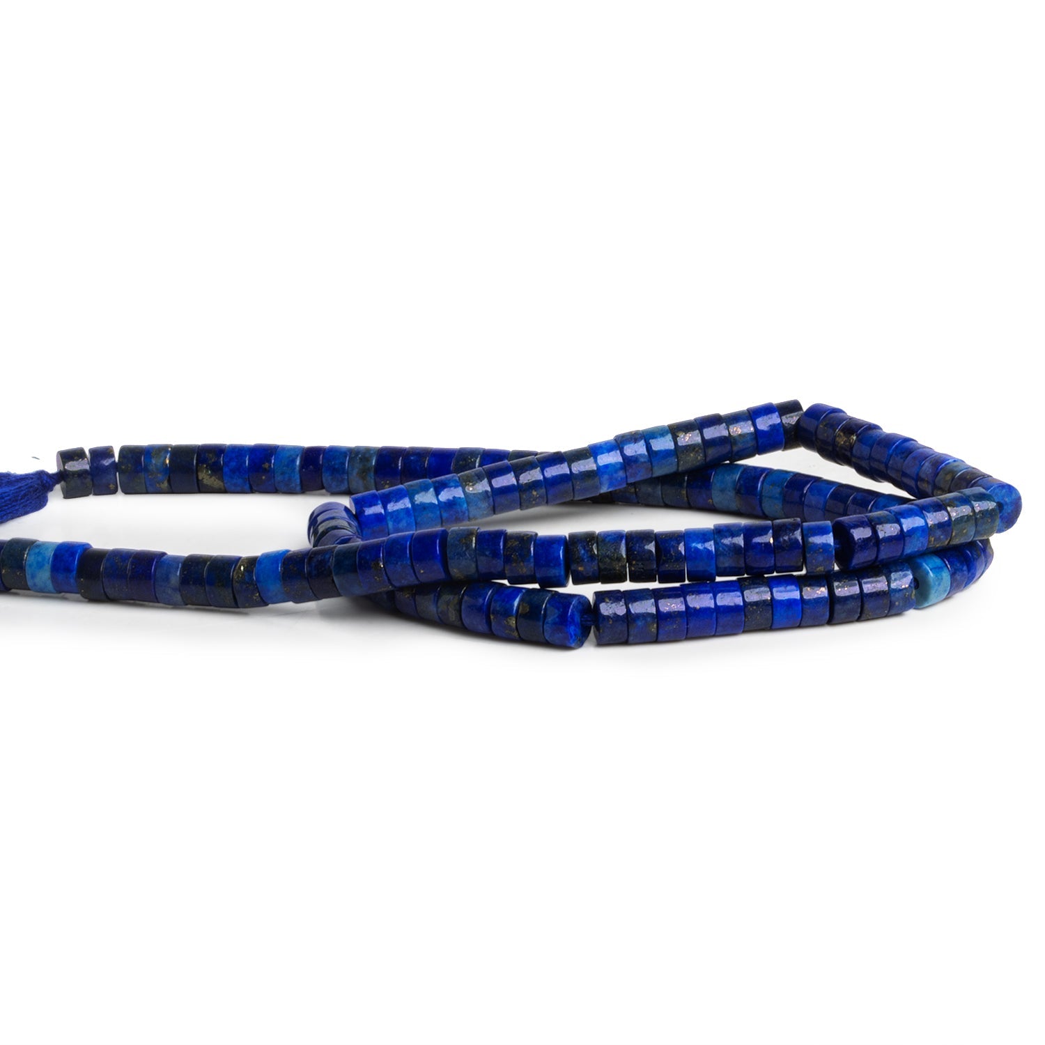 4mm Lapis Lazuli Heishis 12 inch 110 Beads - The Bead Traders