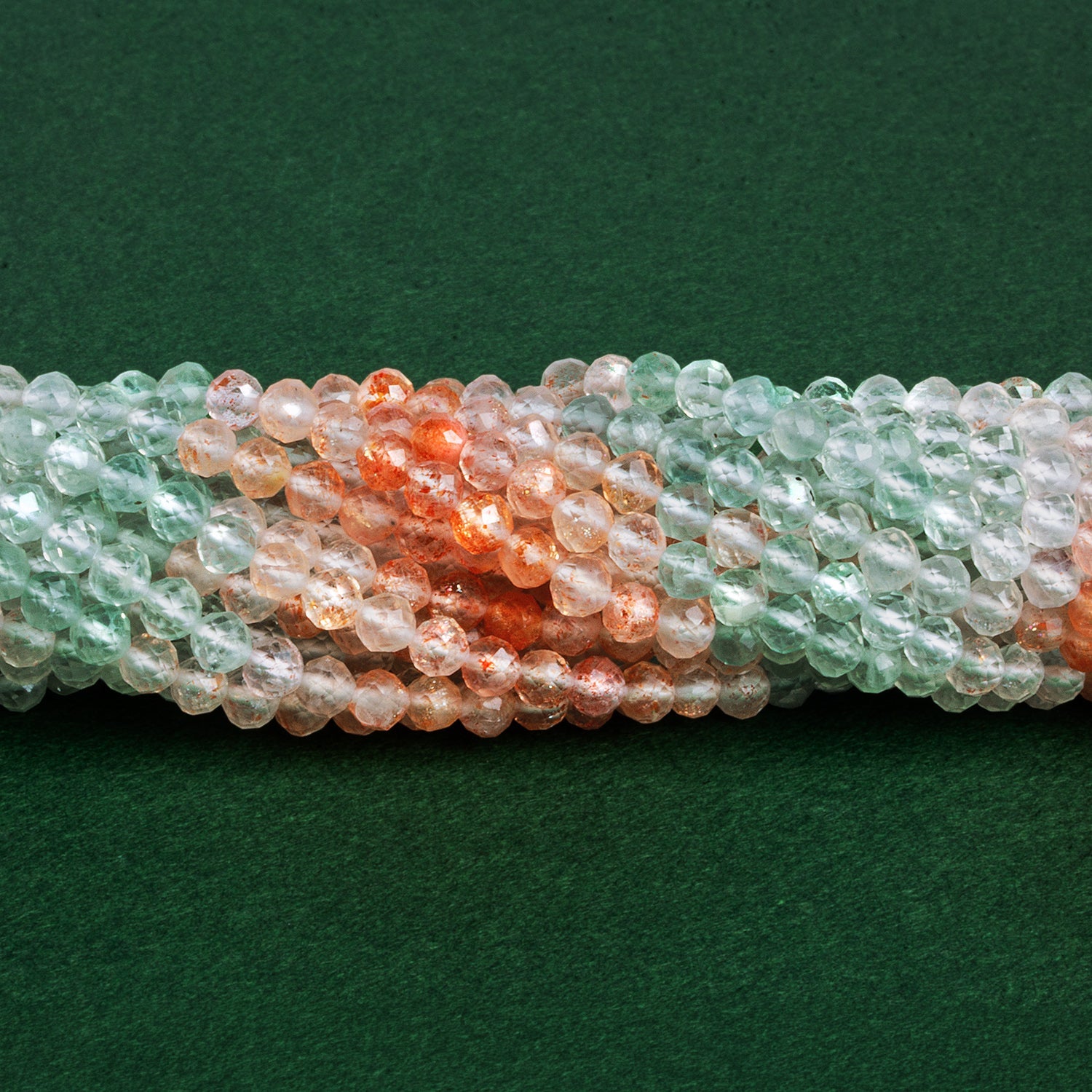 4mm Madagascar Sunstone Microfaceted Rounds 12 inch 80 beads - The Bead Traders