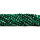 4mm Malachite Microfaceted Cubes 12 inch 75 beads - The Bead Traders