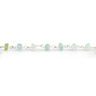 4mm Matte Multi Beryl Rondelle Silver Chain 39 beads - The Bead Traders
