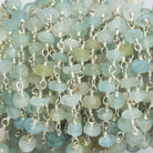 4mm Matte Multi Beryl Rondelle Silver Chain 39 beads - The Bead Traders