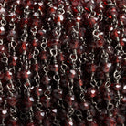 4mm Mozambique Garnet Rondelle Black Gold Chain 40 beads - The Bead Traders