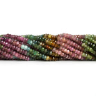 4mm Multicolor Tourmaline Faceted Rondelles 15 inch 150 beads - The Bead Traders