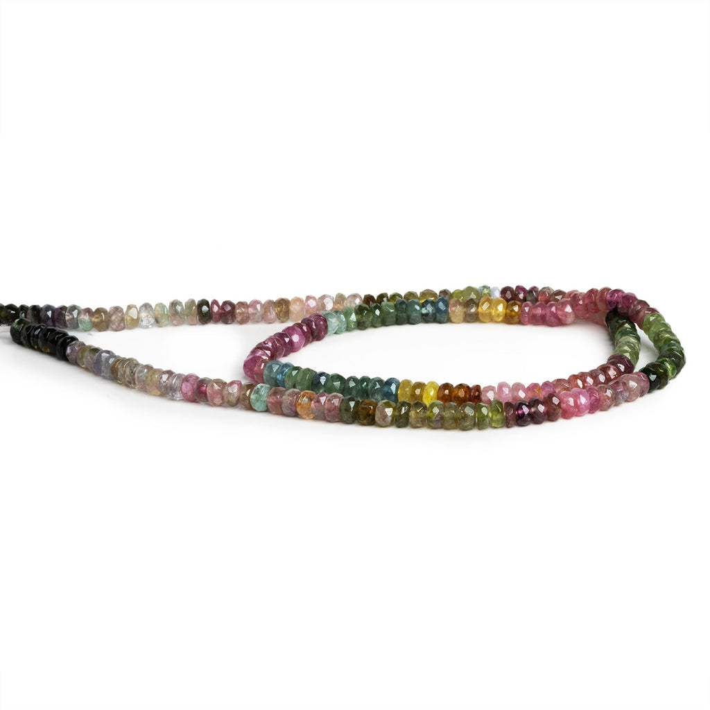 4mm Multicolor Tourmaline Faceted Rondelles 15 inch 150 beads - The Bead Traders