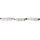 4mm Rainbow Moonstone Coin Trio Black Gold Chain 54 beads - The Bead Traders