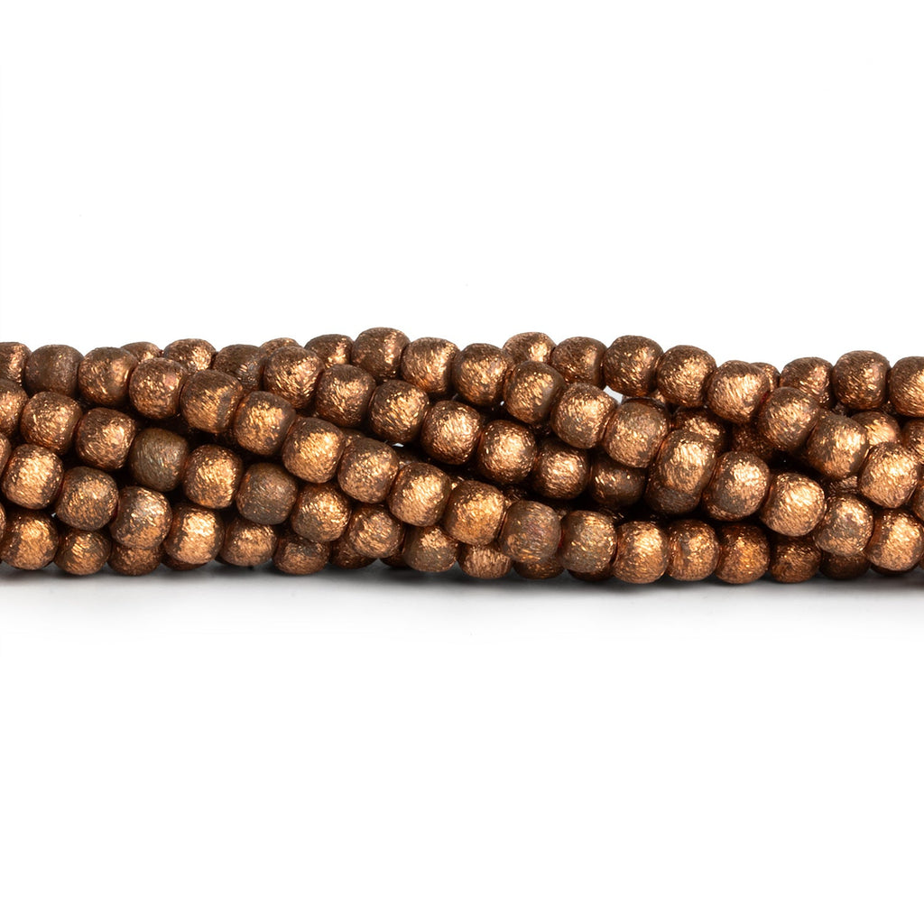 4mm Raw Copper Rounds 8 inch 55 beads - The Bead Traders