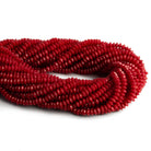 4mm Red Coral Discs 15 inch 170 beads - The Bead Traders