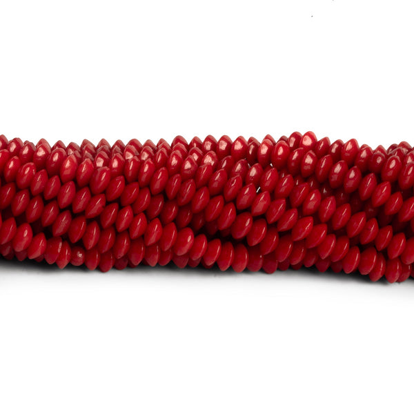 4mm Red Coral Discs 15 inch 170 beads