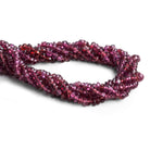 4mm Rhodolite Garnet Plain Rondelles 12 inch 125 beads - The Bead Traders