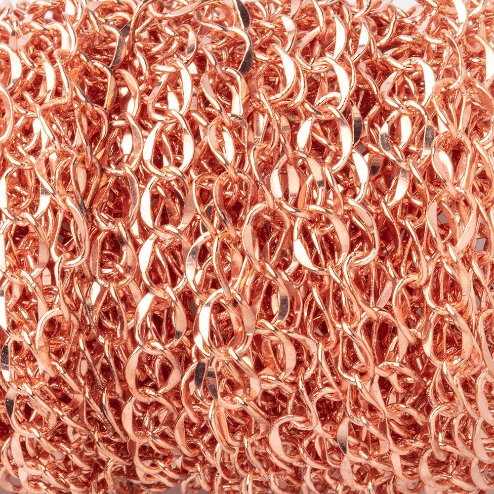 4mm Rose Gold plated Twist Oval Link Chain 3 Feet - The Bead Traders