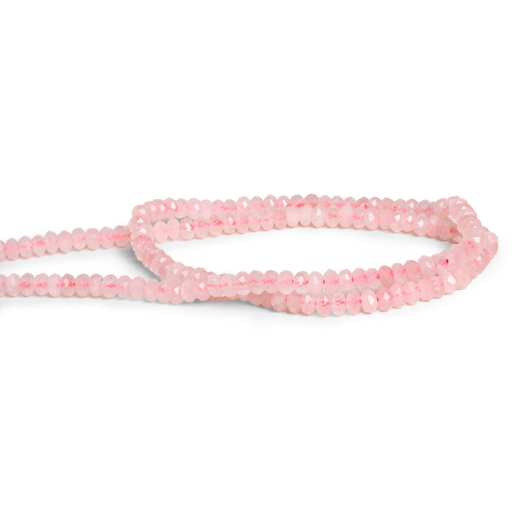 4mm Rose Quartz Faceted Rondelles 15 inch 145 beads - The Bead Traders