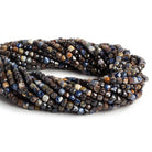 4mm Sapphire Micro Faceted Cubes 15 inch 100 beads - The Bead Traders