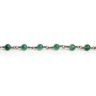 4mm Serpentine Round Black Gold Chain 30 Beads - The Bead Traders