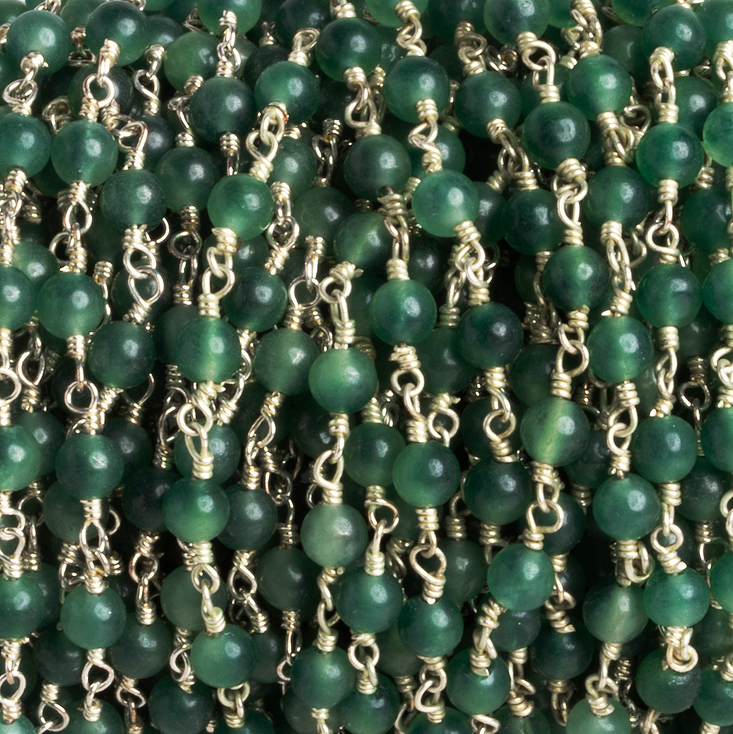 4mm Serpentine Round Silver Chain 30 Beads - The Bead Traders