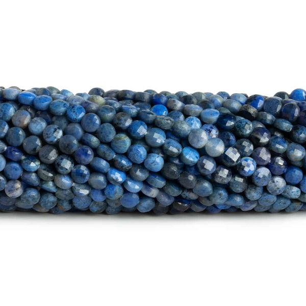 4mm Sodalite Checkerboard Microfaceted Coins 12 inch 80 pieces