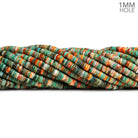 4mm Spiny Oyster & Turquoise Heishis 1mm Large Drill Hole 16 inch 290 beads - The Bead Traders
