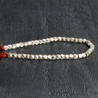 4mm Sterling Silver plated Copper Brushed Faceted Nuggets 8 inch 48 beads - The Bead Traders