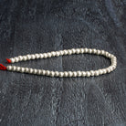 4mm Sterling Silver Plated Copper Brushed Rounds 8 inch 52 beads - The Bead Traders