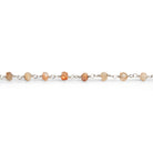 4mm Sunstone Rondelle Silver Chain 25 beads - The Bead Traders