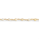 4mm Tan Agate Round Gold Chain 30 Beads - The Bead Traders
