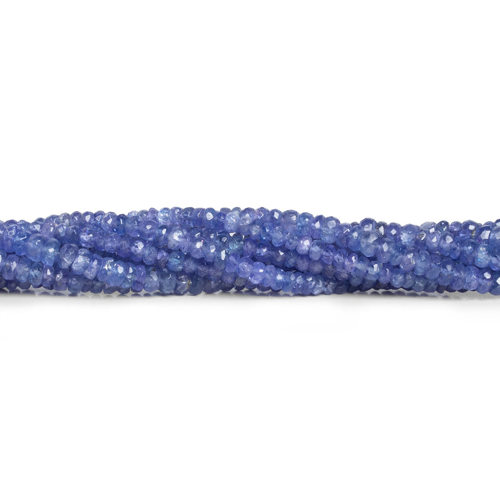 4mm Tanzanite Faceted Rondelles 14 inch 140 beads - The Bead Traders