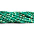 4mm Teal Impression Jasper Heishis 12 inch 110 Beads - The Bead Traders