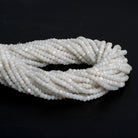 4mm White Agate Faceted Rondelles 12 inch 110 beads - The Bead Traders
