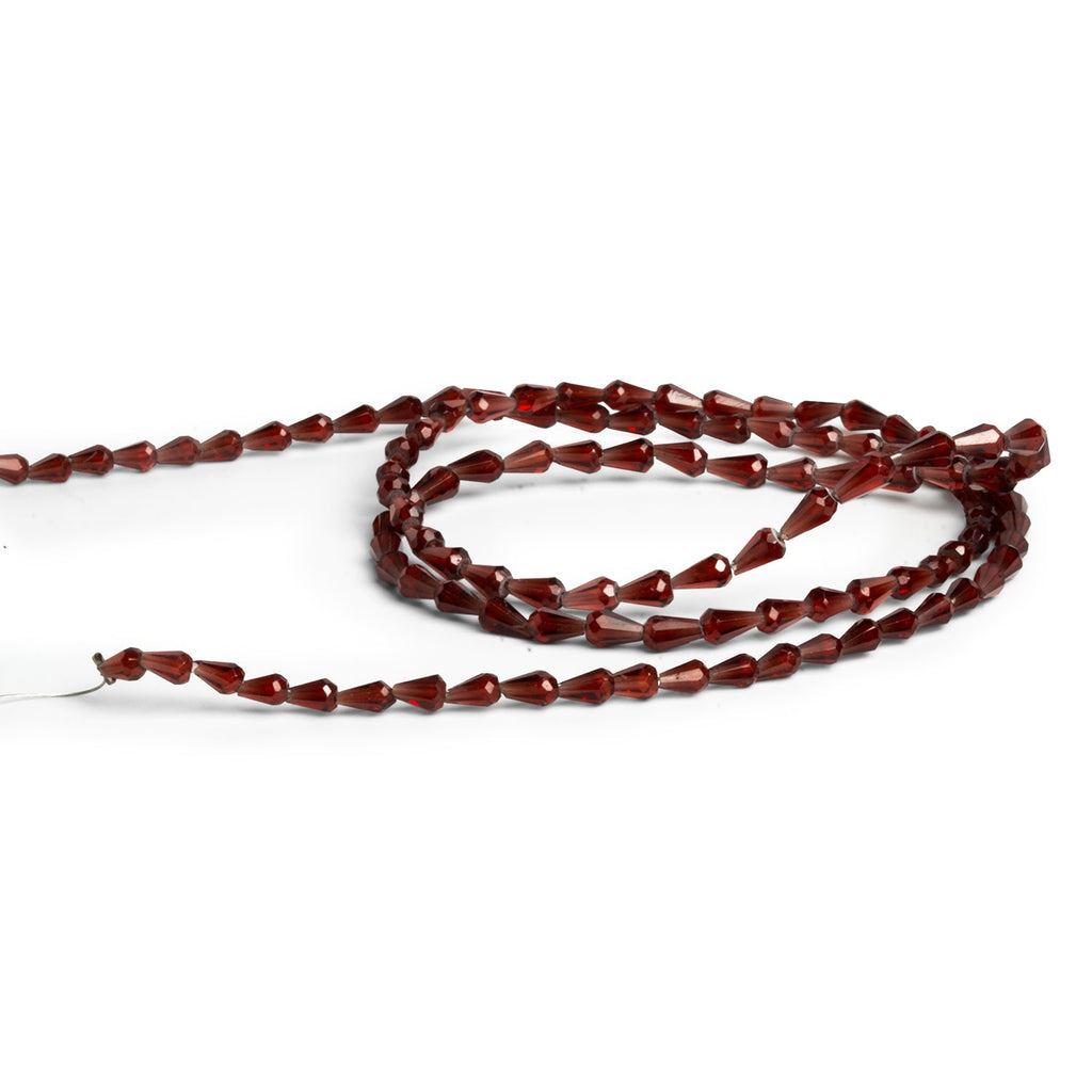 4x2.5mm Mozambique Garnet Faceted Teardrops 17 inch 110 beads - The Bead Traders