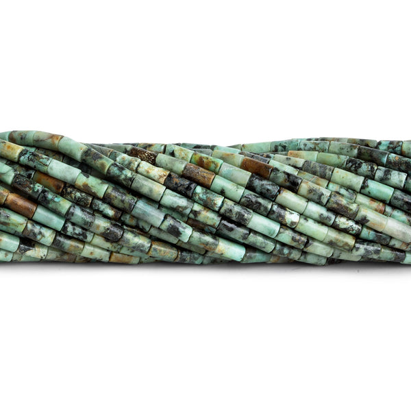 4x2mm African Turquoise Jasper Plain Tubes 15 inch 85 beads