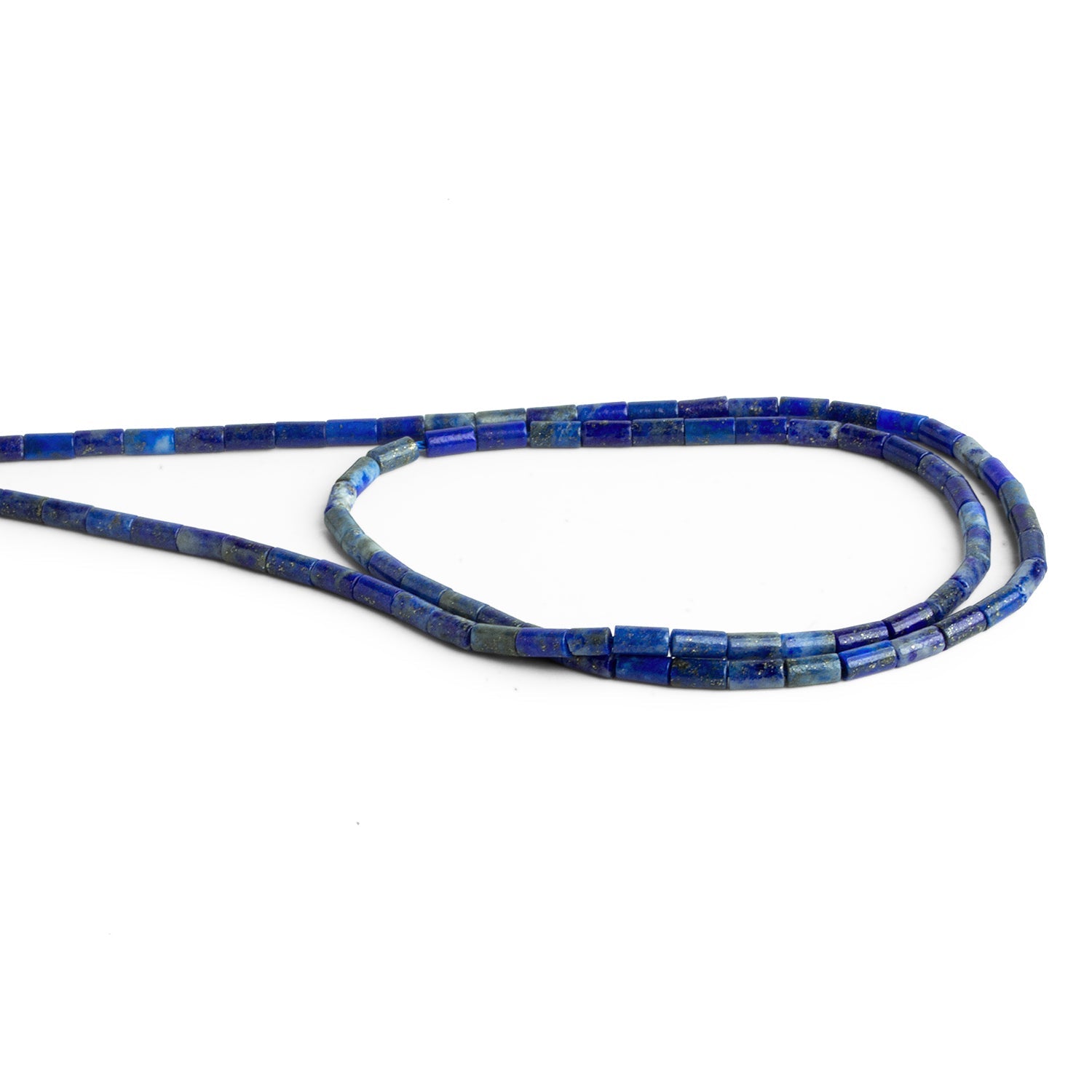 4x2mm Lapis Lazuli Plain Tubes 15 inch 85 beads - The Bead Traders