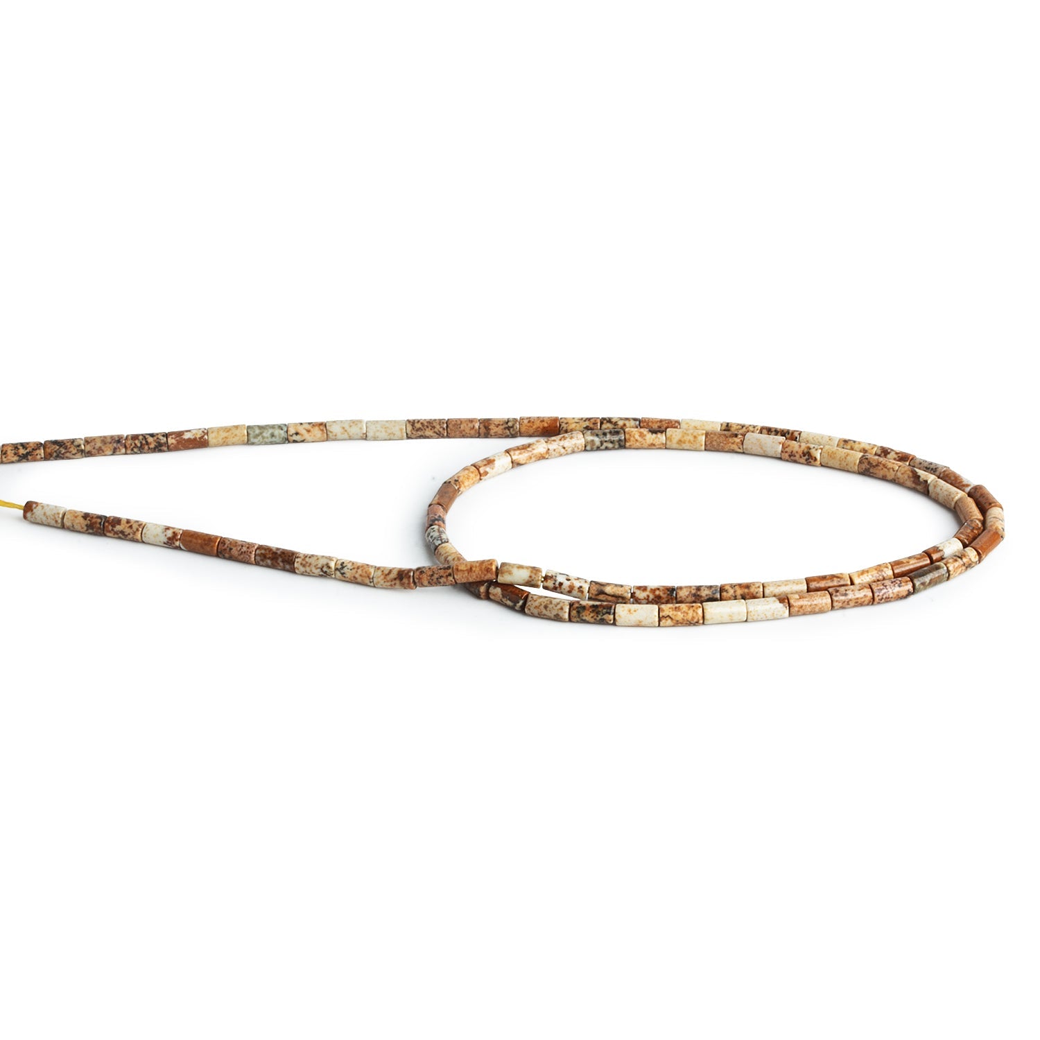 4x2mm Picture Jasper Plain Tubes 15 inch 85 beads - The Bead Traders