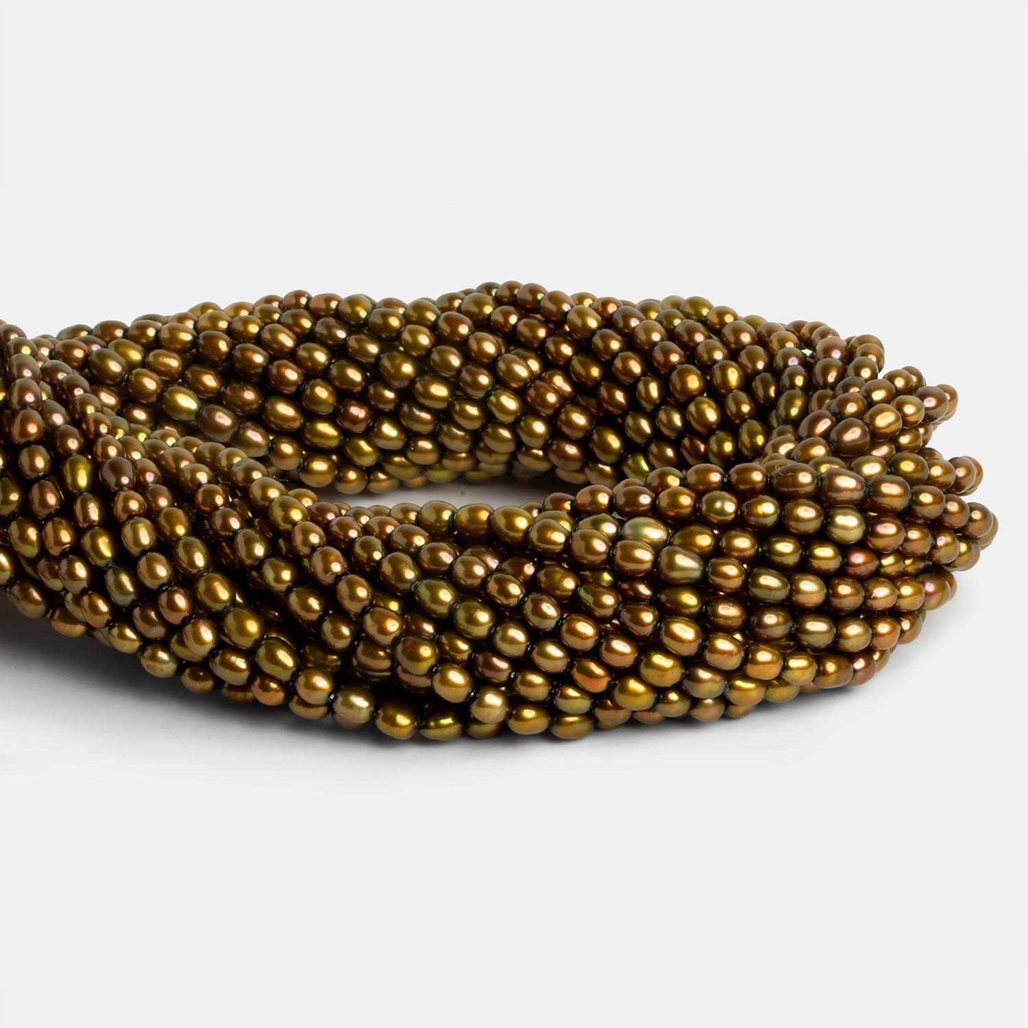 4x3.5mm Pistachio Oval Pearls 15 inch 85 beads - The Bead Traders