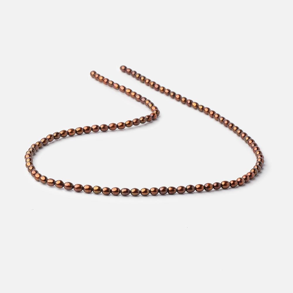 4x3mm Bronze Oval Pearls 15 inch 89 beads - The Bead Traders