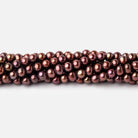 4x3mm Cherry Chocolate Off Round Pearls 16 inch 112 beads - The Bead Traders