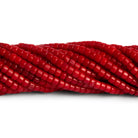 4x3mm Red Coral Short Tubes 15 inch 130 beads - The Bead Traders