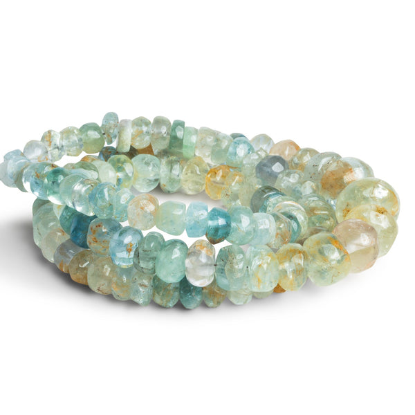 5-10mm Natural Aquamarine Plain Rondelles 14 inch 103 beads