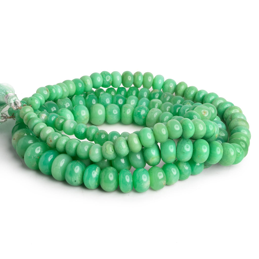 5 - 11mm Chrysoprase Plain Rondelles 16 inch 75 beads - The Bead Traders