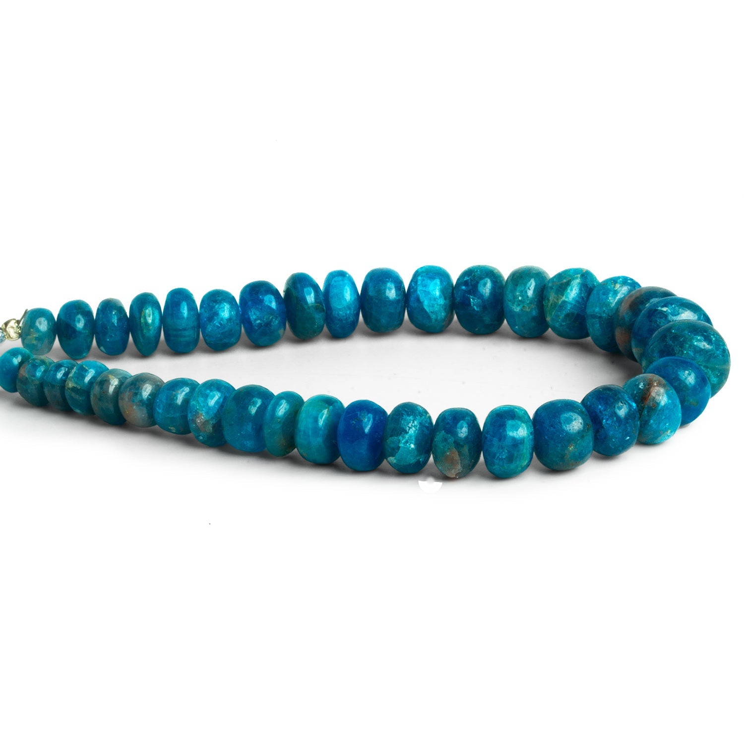 5 - 11mm Neon Apatite Plain Rondelles 8 inch 34 beads - The Bead Traders
