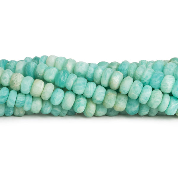 5-13mm Matte Amazonite Plain Rondelles 14 inch 80 beads