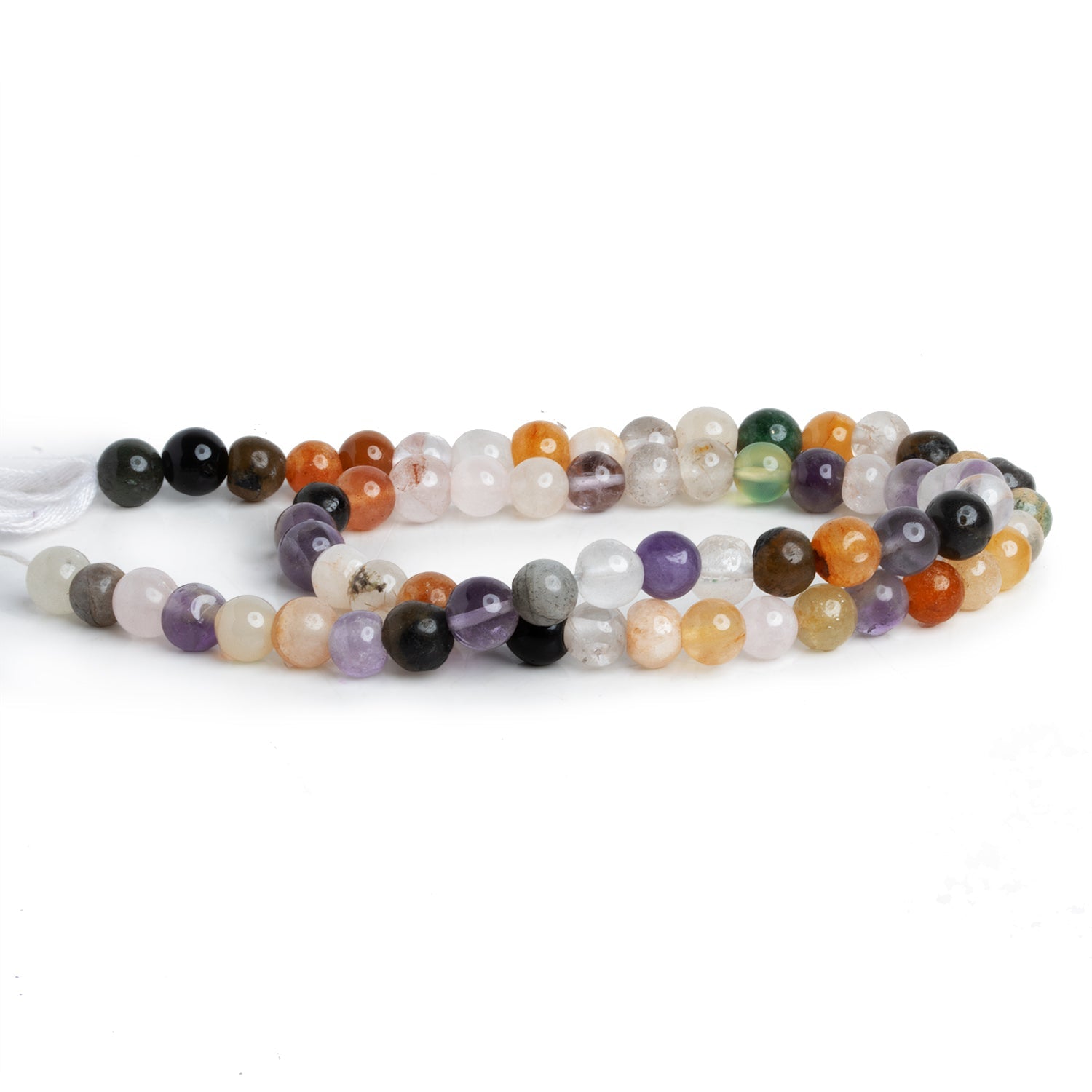 5 - 5.5mm Multi Gemstone Handcut Rounds 12 inch 63 beads - The Bead Traders