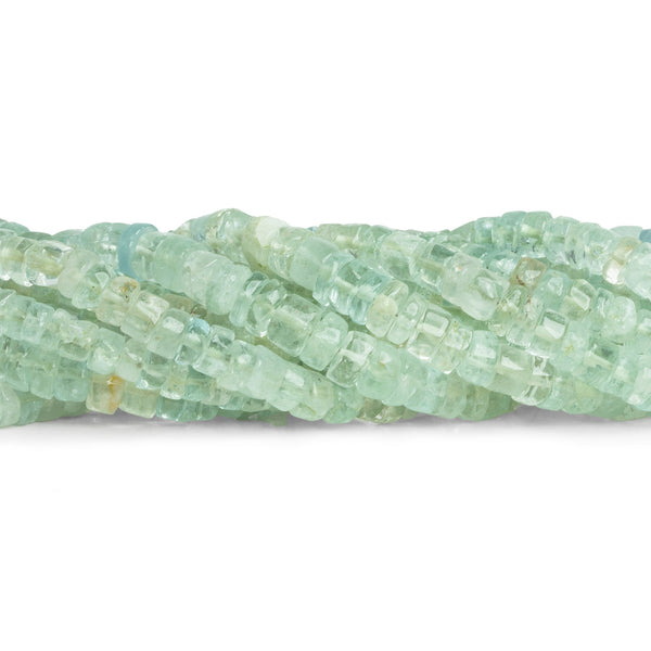 5-6.5mm Aquamarine Plain Heishis 16 inch 11 beads