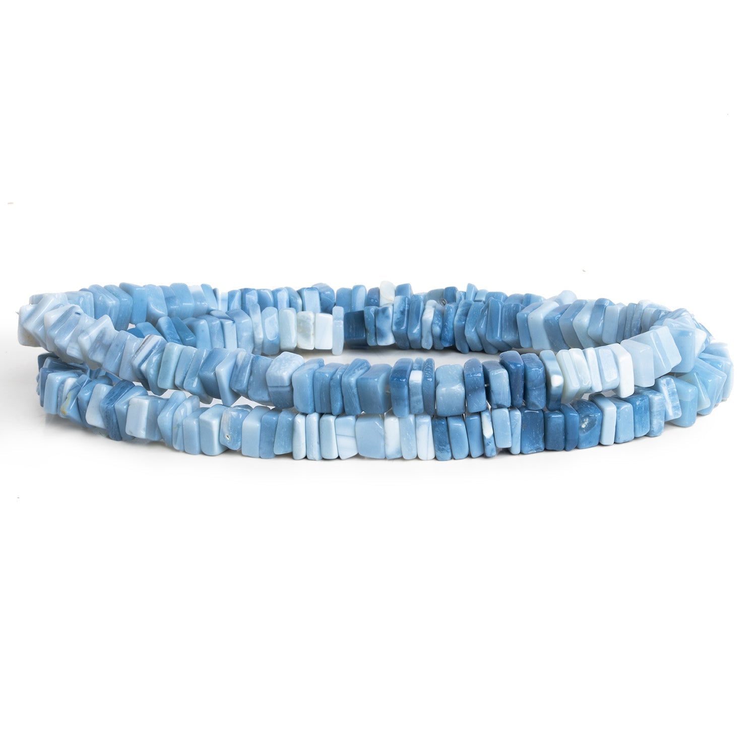 5 - 6.5mm Denim Opal Square Heishis 16 inch 160 beads - The Bead Traders