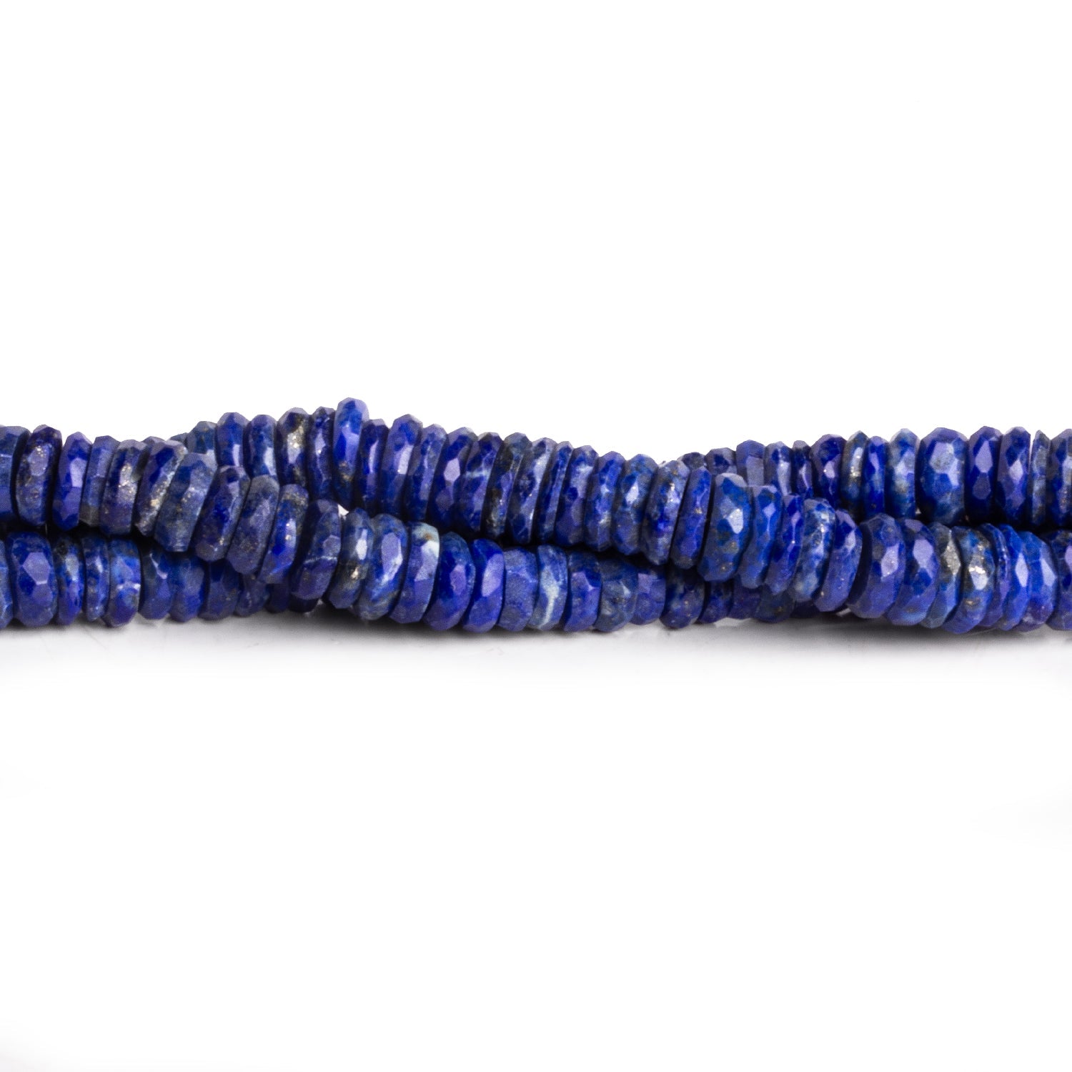 5 - 6.5mm Lapis Lazuli Faceted Heishis 8 inch 120 beads - The Bead Traders