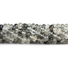 5 - 6mm Black Tourmalinated Quartz Plain Rondelles 12 inch 83 beads - The Bead Traders