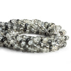 5 - 6mm Black Tourmalinated Quartz Plain Rondelles 12 inch 83 beads - The Bead Traders