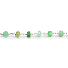 5-6mm Chrysoprase Faceted Rondelles Silver Chain 32 beads - The Bead Traders