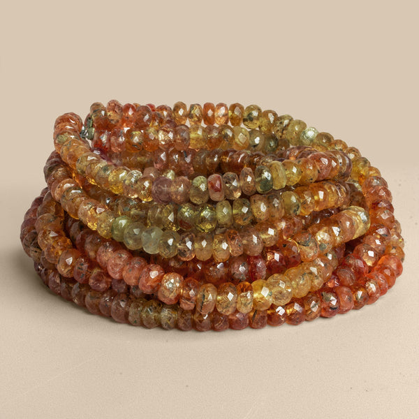 5-6mm Imperial Topaz Faceted Rondelles 18 inch 130 beads